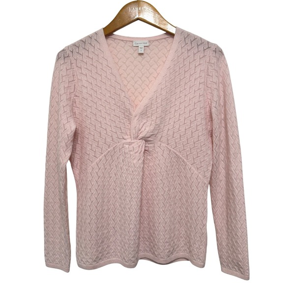 Garnet Hill Sweaters - Garnet Hill Cashmere Sweater‎ Small Pink Twisted Front